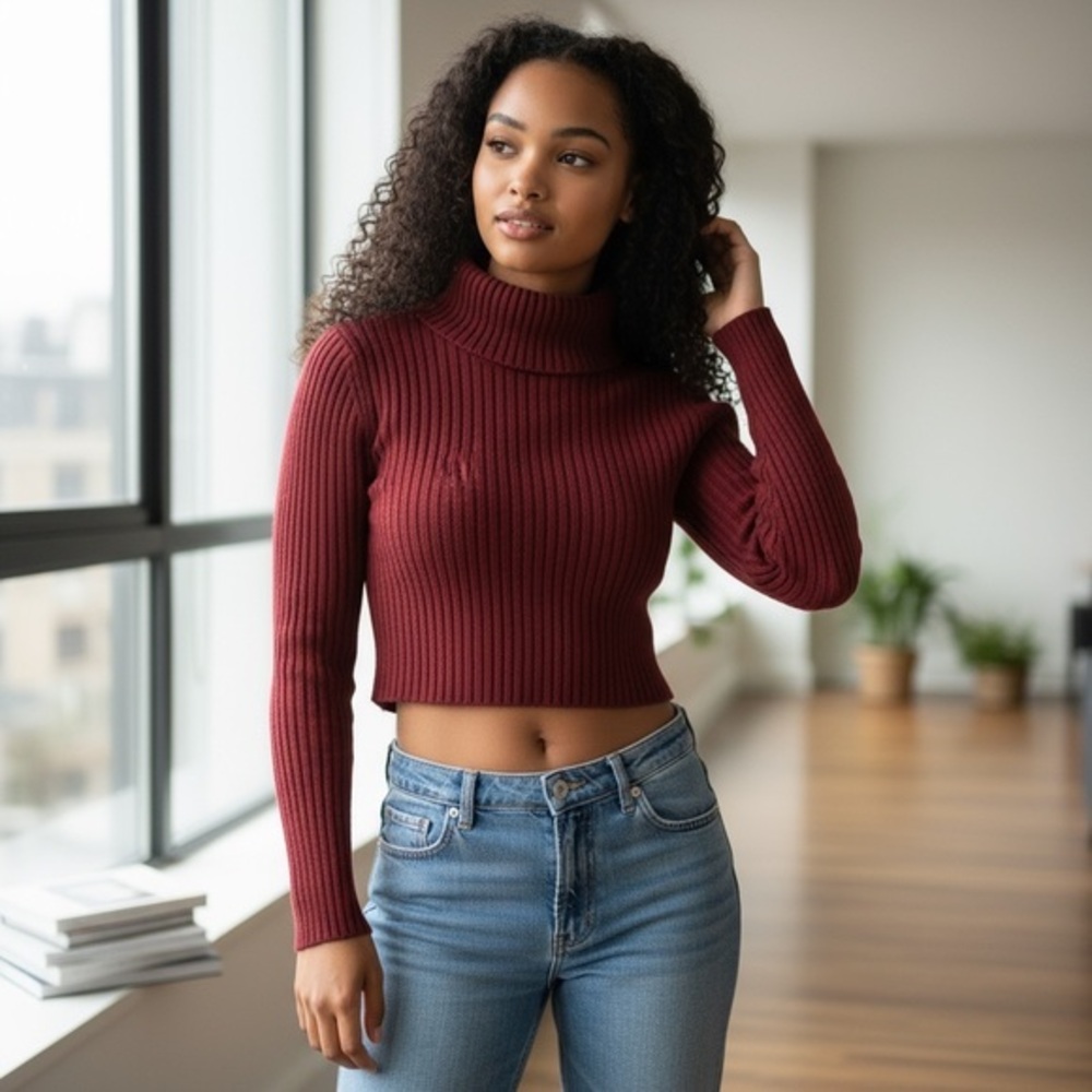 Charlotte Russe Maroon Knit Sweater